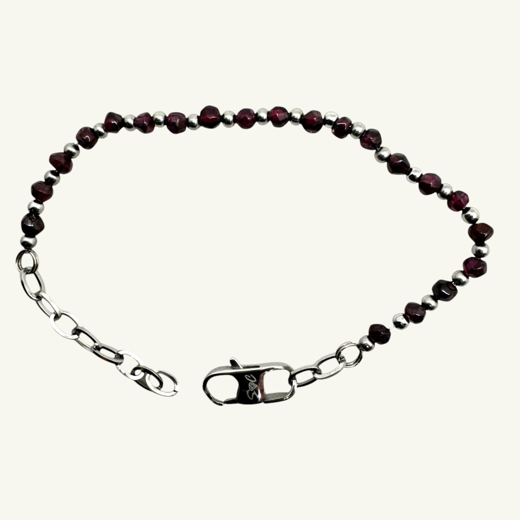 Bracciale granato 4x4mm Sharifa Crystals